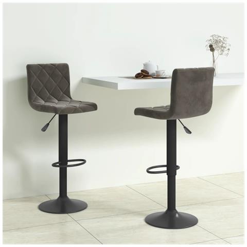 Lusso Casadino - Sedie Da Bar 2 Pz Grigio Scuro In Velluto - Foto 8