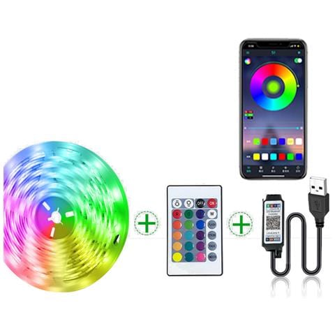 Kit Striscia Led Rgb 3m Con Controllo Ir E Bluetooth - Foto 1