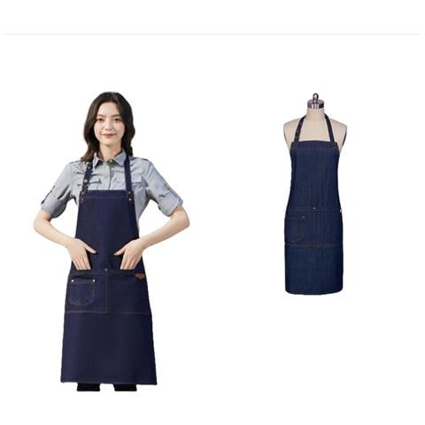 Grembiule Da Barista In Denim Per Salone Per Le Unghie E Caffetteria Blue - Foto 1