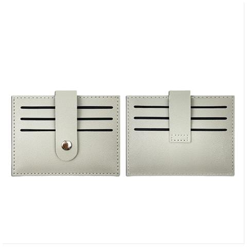 Elegante Porta Carte A 7 Scomparti In Pelle Pu A Doppia Faccia Grey - Foto 1