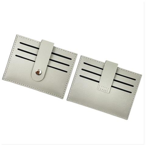 Elegante Porta Carte A 7 Scomparti In Pelle Pu A Doppia Faccia Grey - Foto 3