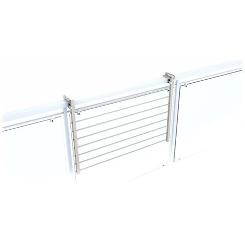 Stendibiancheria Da Balcone 62x63x8 Cm Bianco, Ribaltabile In Alluminio Per Ringhiera Da Esterno - Foto 6