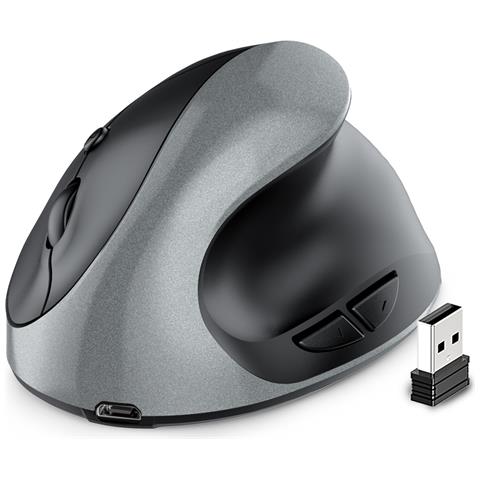 Mouse Verticale Ergonomico Ricaricabile Type-c A Doppia Modalità Grey - Foto 1