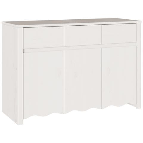 "Credenza ""DRAMMEN"" Bianca 114x43x75,5 cm in Legno Massello di Pino" - Foto 1