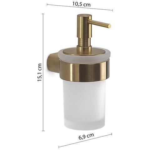Dosasapone Con Erogatore In Plastica Da Muro In Ottone E Cromall Pi81 Gedy Serie Pirenei Oro Matt - Foto 2