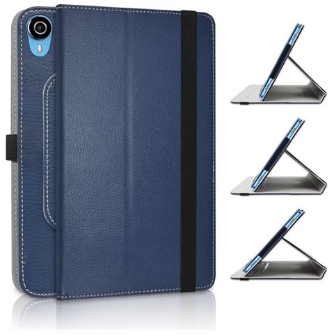 Custodia A Libro Per Tablet Teclast P25t 10"" Girevole A 360° Blu Navy - Foto 1