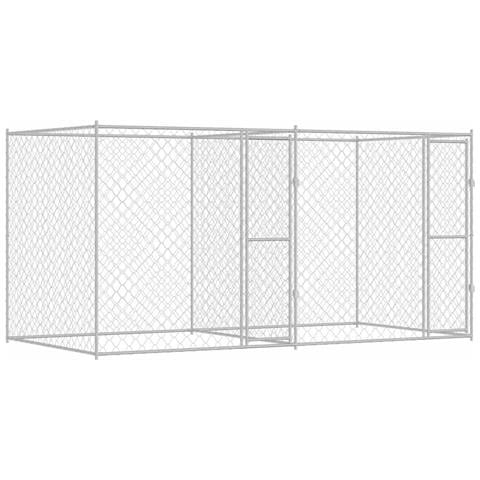 Gabbia per cani Argento 400 x 200 x 200 cm Acciaio zincato - Foto 1