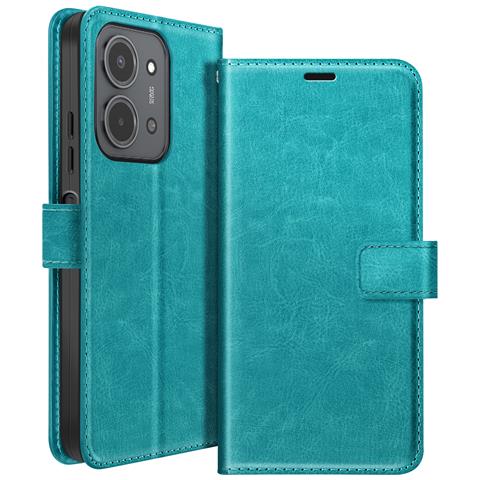 Custodia A Portafoglio Per Xiaomi Redmi 15c Con Cinturino Da Polso E Funzione Stand, Turchese - Foto 1