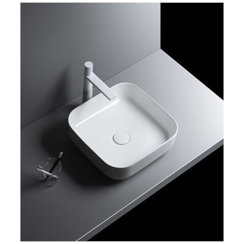 Lavabo Appoggio 38,5 X 38,5cm Bianco Opaco - Foto 1