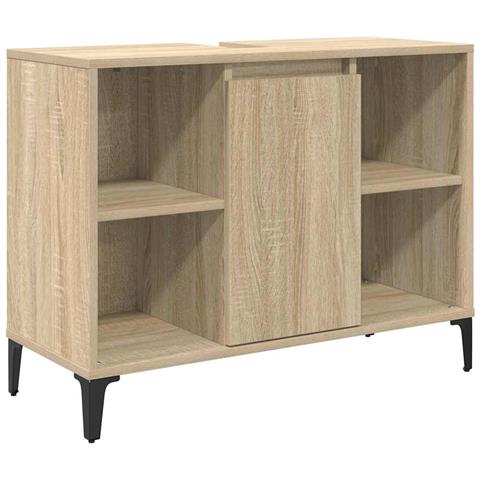 Armadio sottolavello con porta Rovere Sonoma 80 x 33 x 60 cm - Foto 1