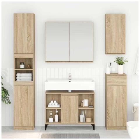 Armadio sottolavello con porta Rovere Sonoma 80 x 33 x 60 cm - Foto 2