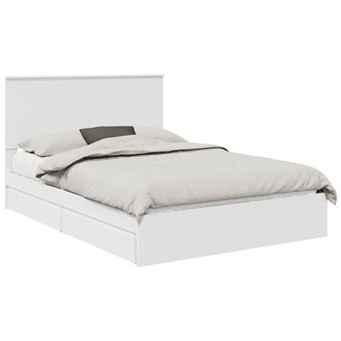 Letto con Contenitore Bianco 160 x 200 cm Legno multistrato - Foto 1