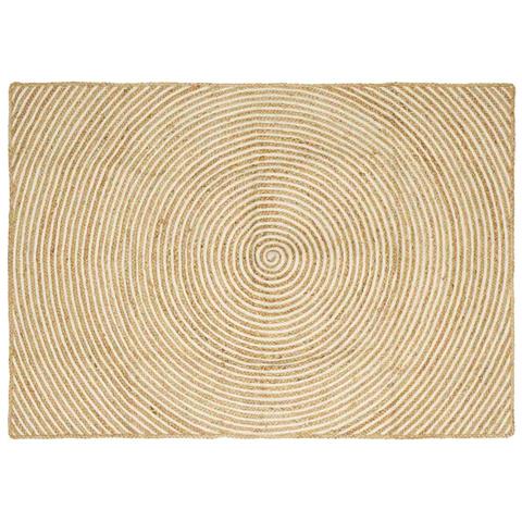 Tappeto Naturale e Bianco 140 x 200 cm Juta - Foto 1