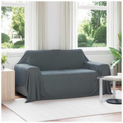 Coperta Grigio scuro 280 x 210 cm Panno - Foto 2