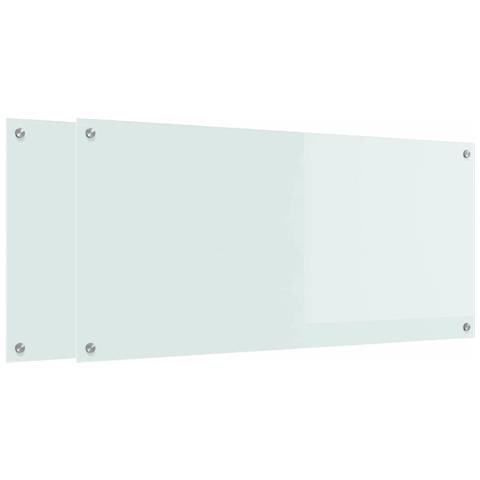 Rivestimento da Cucina 2 pcs Bianco 110 x 50 cm vetro temperato - Foto 1
