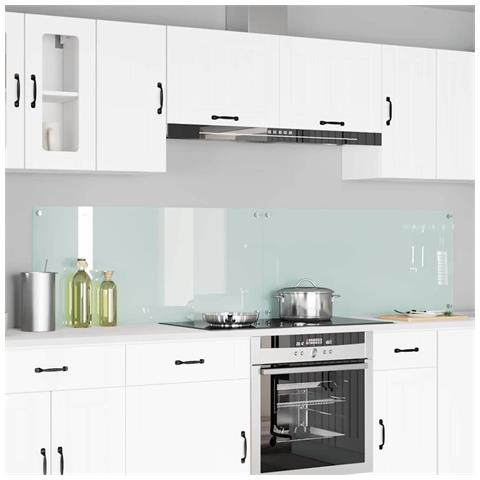 Rivestimento da Cucina 2 pcs Bianco 110 x 50 cm vetro temperato - Foto 2