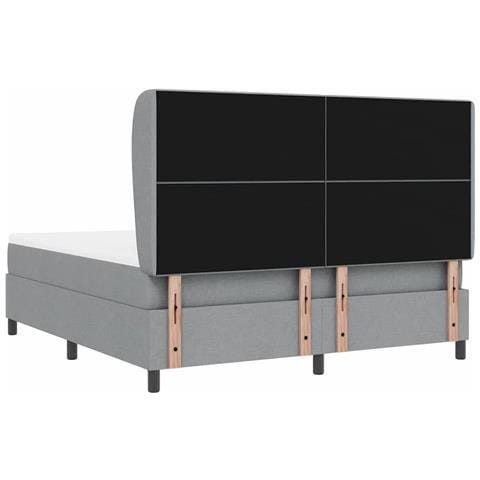 Letto a molle con materasso Grigio chiaro 180 x 200 cm Tessuto - Foto 9