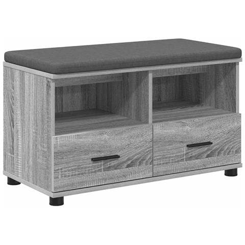 Panca per ingresso con cuscino Sonoma grigia 80 x 38 x 46 cm - Foto 1