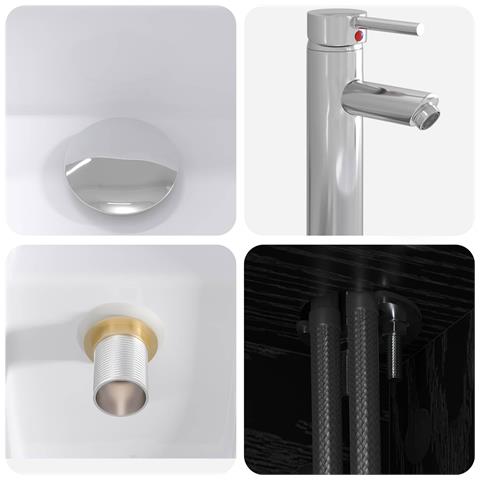 Set di mobili per il bagno 2 pcs Rovere Nero - Foto 2