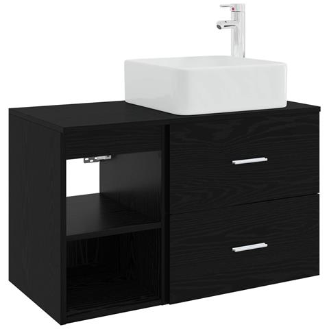 Set di mobili per il bagno 2 pcs Rovere Nero - Foto 1