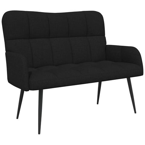 Sofa a Due Posti Nero 115 x 61 x 87 cm Tessuto - Foto 1