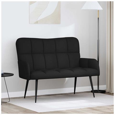 Sofa a Due Posti Nero 115 x 61 x 87 cm Tessuto - Foto 2