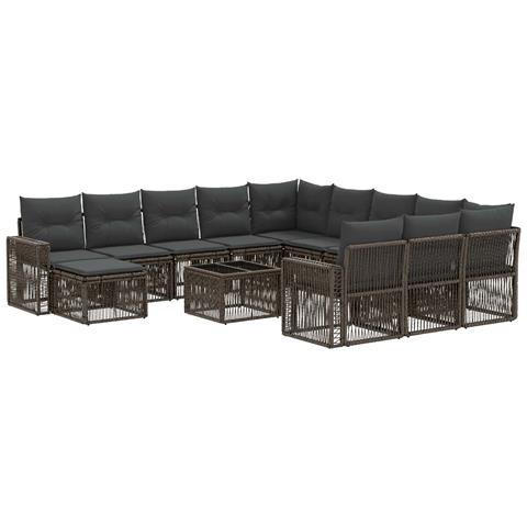 Set Divano da Giardino 13 pcs Grigio e Grigio Scuro polyrattan - Foto 1