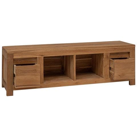 Mobile TV 110 x 30 x 35 cm Naturale Legno di teak solido - Foto 2