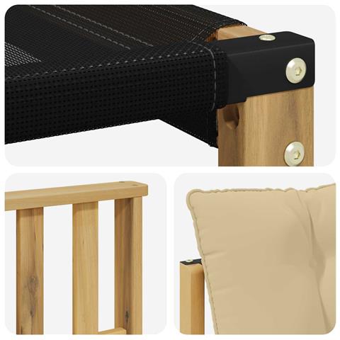 Set di divani da esterno con cuscino 6 pcs Bianco e Beige - Foto 9