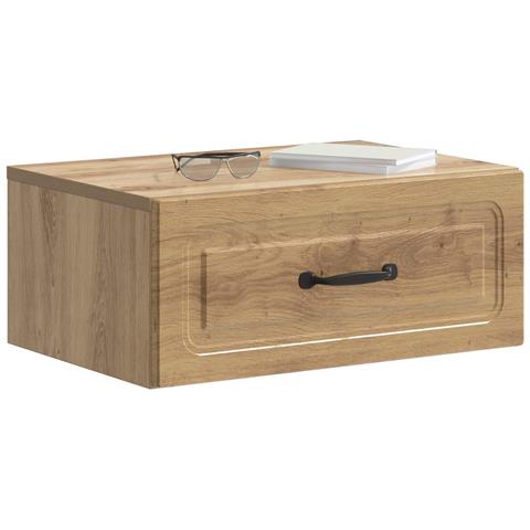 Mobiletto da notte a muro con cassetto 2 pcs Rovere Artigianale - Foto 2