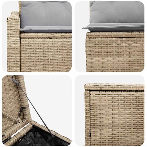 Set di divani 5 pz Beige e Grigio Chiaro - Foto 2