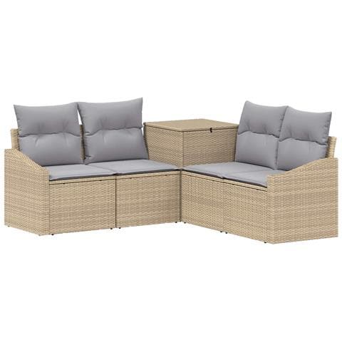Set di divani 5 pz Beige e Grigio Chiaro - Foto 1