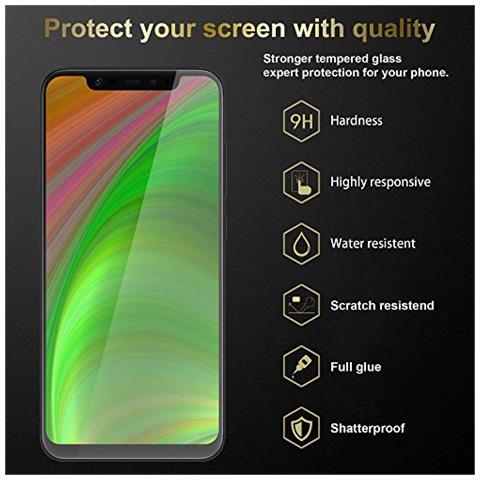 Pellicola Armatura A Schermo Intero Compatibile Con Xiaomi Pocophone F1 In Trasparente Con Nero - Vetro Temperato (tempered) Di Protezione Del Display In Durezza 9h Con 3d Touch - Foto 2