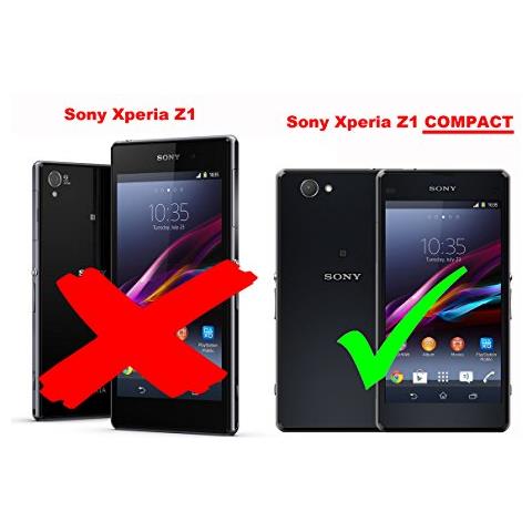 Custodia Compatibile Con Sony Xperia Z1 Compact In Rosso Mela - Coperchio Protettivo In Design Flip Con Chiusura Magnetica - Foto 2