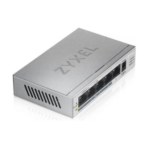 Gs1005hp Non Gestito Gigabit Ethernet [10/100/1000] Argento Supporto Power Over Ethernet [ poe] (Gs1005-hp, 5 Port Gb Poe+ Unman Switch, 4 X Poe, 60 W)  - Foto 2