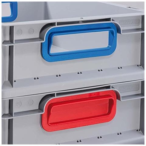 1160056,1 1097,3 Centimetri Cm Eurobox Con Maniglie Chiuse, Grigio / Rosso, 400 X 300 X 320 Mm A - Foto 2