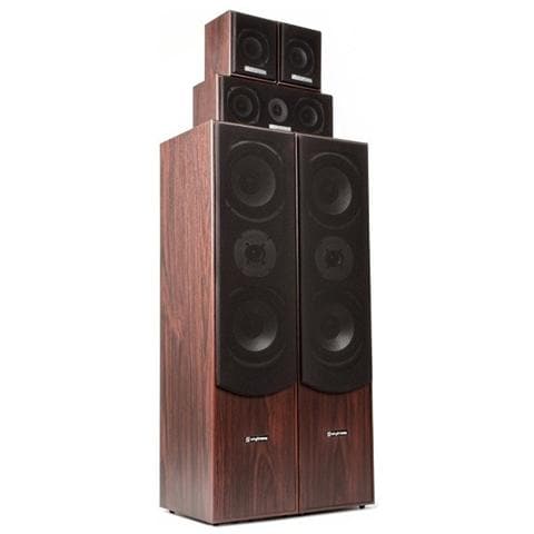 Sistema 5.0 Home Theather - Home Cinema 1140w passivo con 2 diffusori da pavimento, 1 centrale, 2 satelliti Colore Noce - Foto 1
