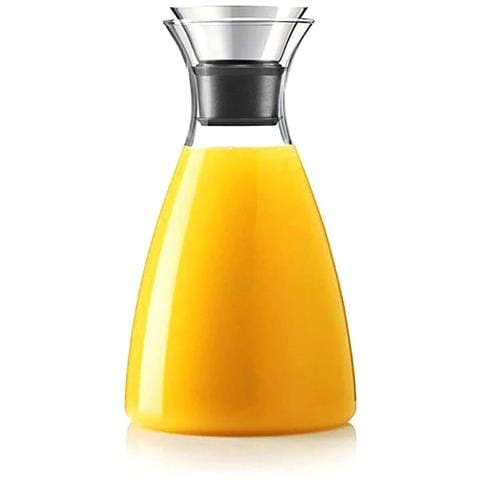 HTN 50 Once (circa 1 5 Litri) Carafe A Prova Di Gocciolamento In Vetro Con Cappuccio Di Lancio In Acciaio Inossidabile