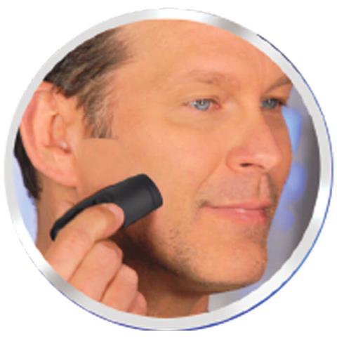 Mini Rasoio - Shave Bullet - Nero - Adulto - Ideale Per Barba, Baffi, Orecchie E Basette - Foto 2