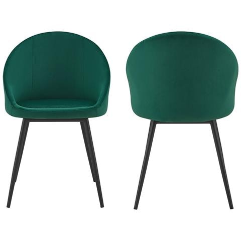 Set Di 2 Sedie Vintage In Velluto Verde Diane - Foto 10