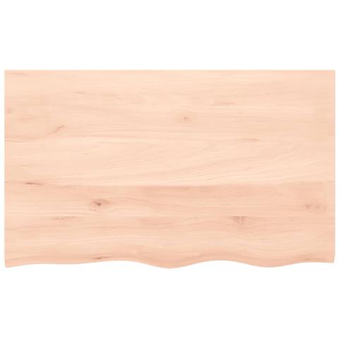 Piano Bagno 100x60x2 cm in Legno Massello Non Trattato - Foto 4