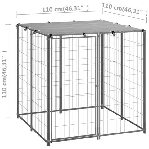 Cuccia Per Cani Argento 110x110x110 Cm In Acciaio - Foto 6