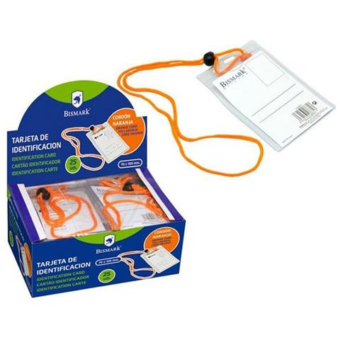 Cordoncino Portabadge Arancio Trasparente 105 X 70 Mm (25 Unità) - Foto 1