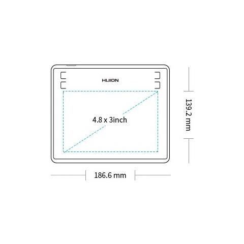 Tavoletta Graficha e Penna Inspiroy H430P con Risoluzione 5080 LPI Sensibilità alla Pressione4096 Livelli Colore Nero - Foto 4