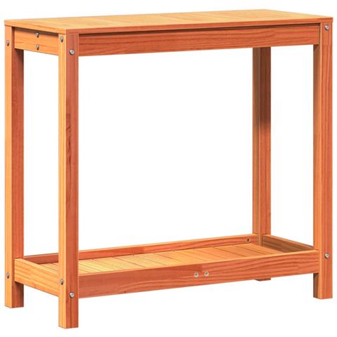 Tavolo Invasatura Ripiano Marrone Cera 82,5x35x75 Massello Pino - Foto 2