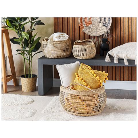 Set Di 3 Cestini Arapaima Alghe Marine Frassino Naturale - Foto 1