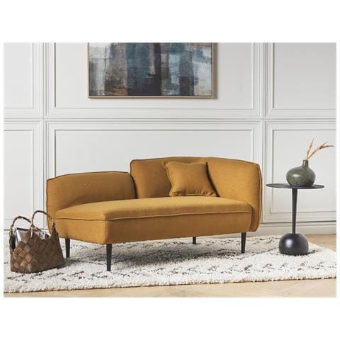 Chaise Longue Versione Destra Chevannes Bouclé Senape - Foto 1