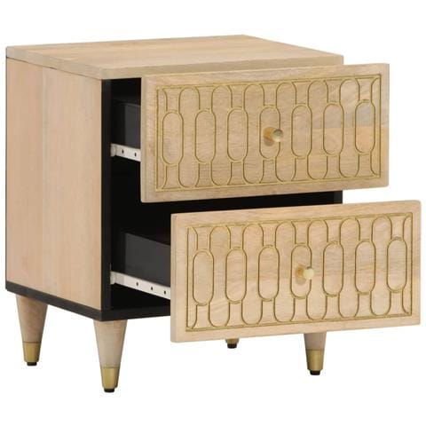 Comodini 2pz 40x33x46 Cm In Legno Massello Di Mango - Foto 2