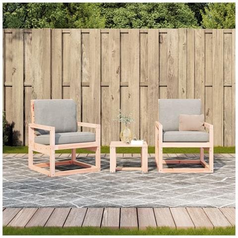 Set Salotto Da Giardino 3 Pz In Legno Massello Di Douglas - Foto 3