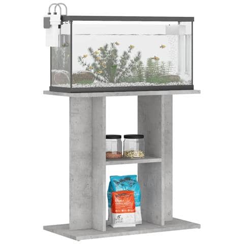 Supporto Acquario 60x30x60 cm Legno Multistrato Grigio Cemento - Foto 2